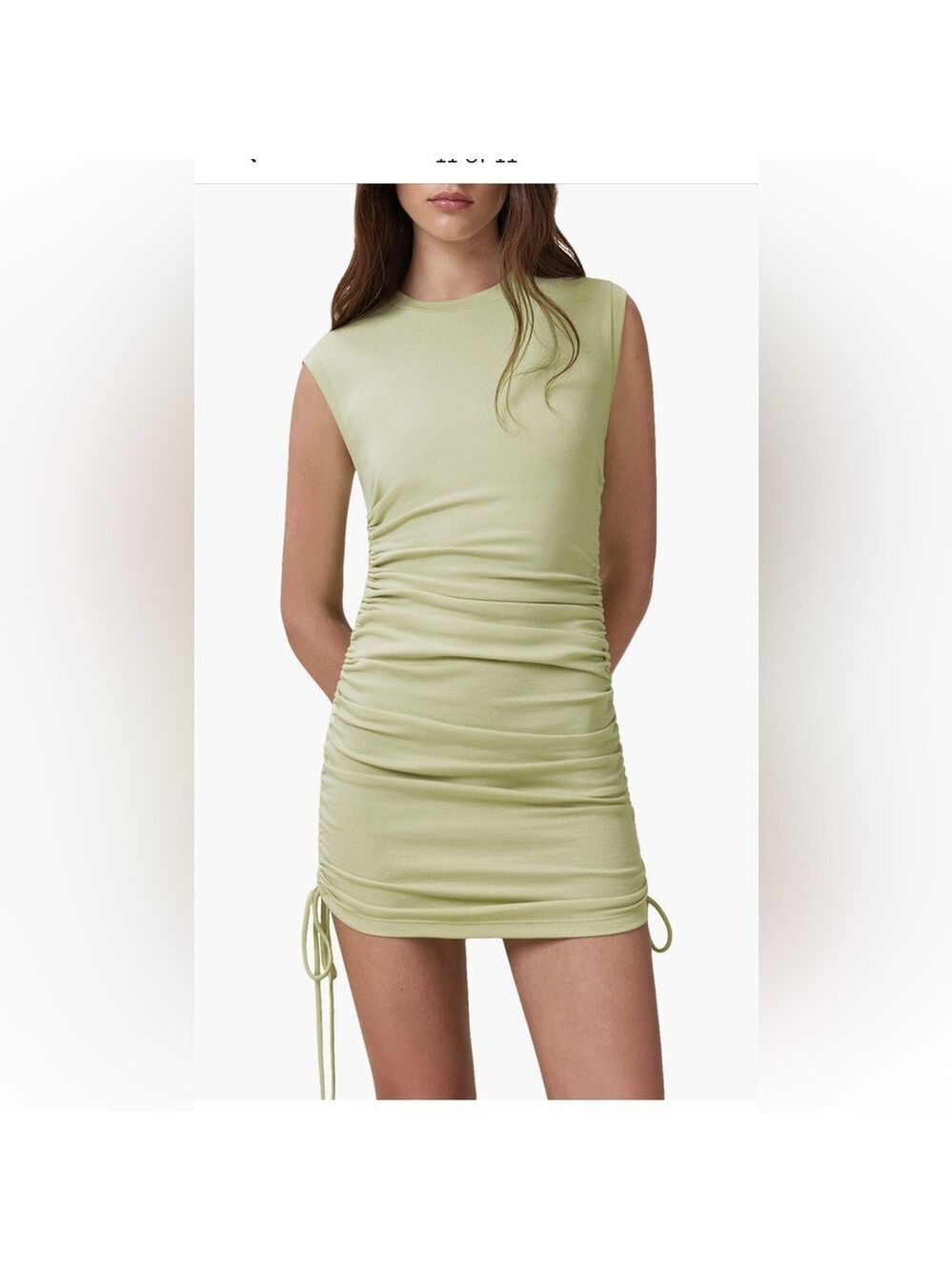 All Saints Ruched Side-Tie Mini Dress | 8 | NWT - Picture 3 of 7
